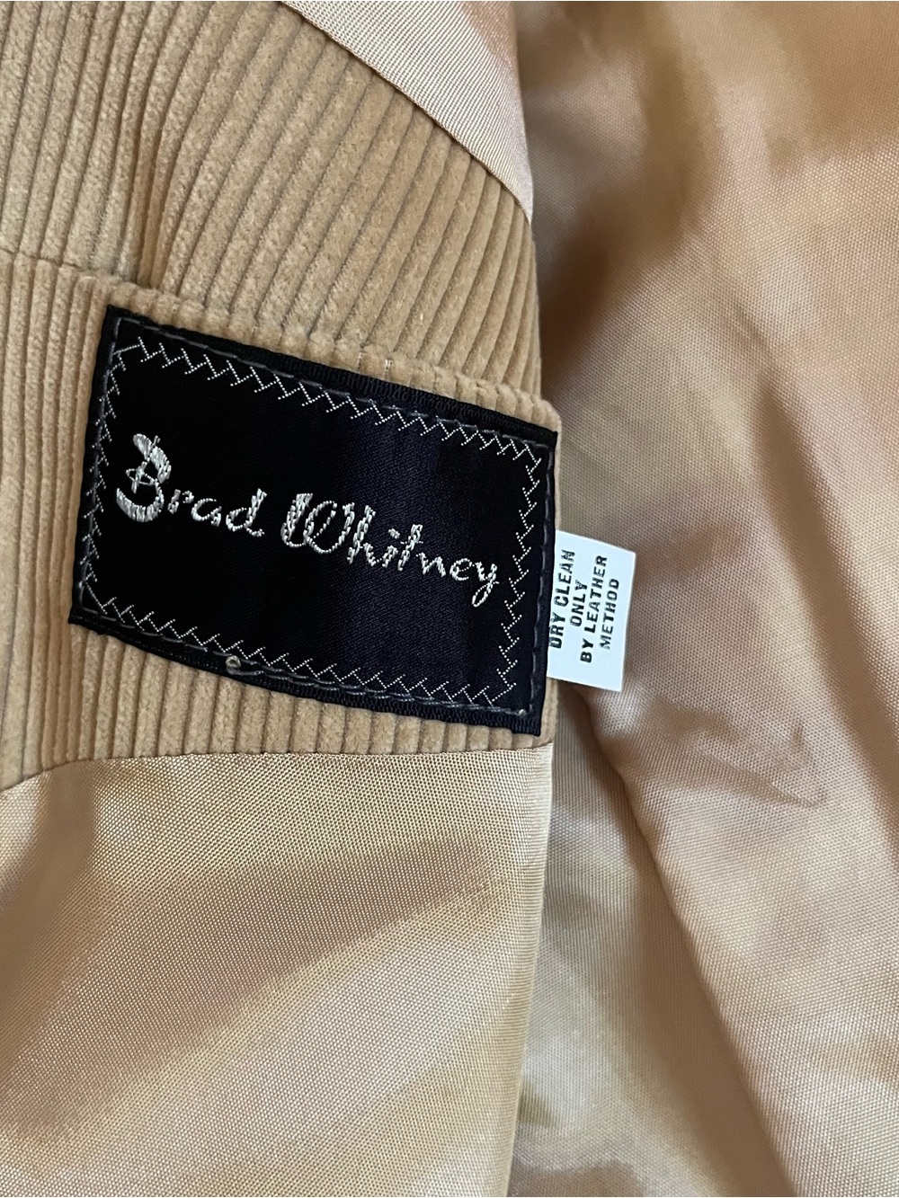 Vtg western corduroy leather blazer men’s 40 Rockabilly Yellowstone tan - Picture 7 of 13